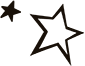 Two 5-point Stars, One Solid Black, One Black Outline