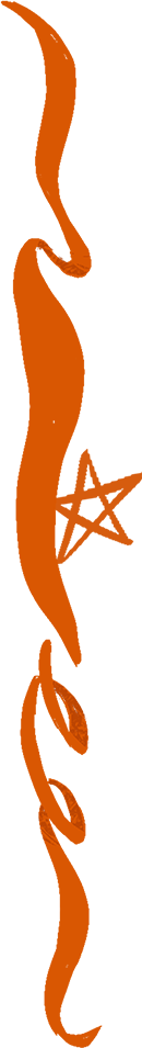 Orange streamer and hand drawn star